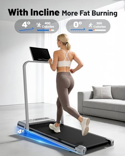 Yagud handle-bar walking pad with a 4 degree incline mark on the listing photo