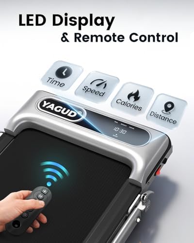 LED display and remote on the Yagud handle-bar walking pad